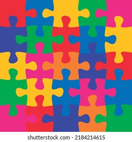 25 colorful jigsaw puzzle background vector.
