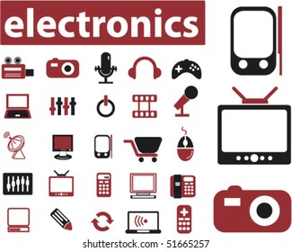 25 computer & electronics signs. vector