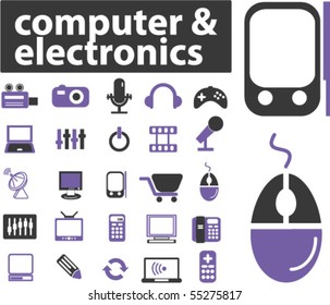 25 computer & electronics signs. vector