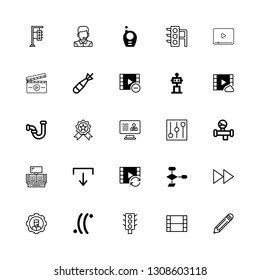 25 control icons with robot and controls in this set