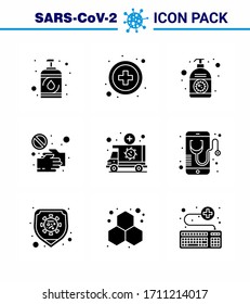 25 Coronavirus Emergency Iconset Blue Design such as  touch; pandemic; cream; no; covid viral coronavirus 2019-nov disease Vector Design Elements