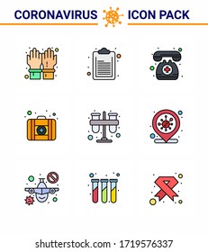 25 Coronavirus Emergency Iconset Blue Design such as practicum; chemist; medical assistance; test; medical case viral coronavirus 2019-nov disease Vector Design Elements
