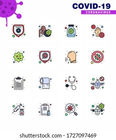 25 Coronavirus Emergency Iconset Blue Design such as particle; bacteria; capsule; hands; dirty viral coronavirus 2019-nov disease Vector Design Elements