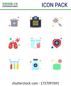 25 Coronavirus Emergency Iconset Blue Design such as  tubes; chemistry; devirus; virus; anatomy viral coronavirus 2019-nov disease Vector Design Elements