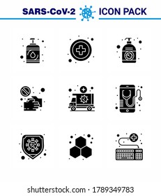 25 Coronavirus Emergency Iconset Blue Design such as  touch; pandemic; cream; no; covid viral coronavirus 2019-nov disease Vector Design Elements