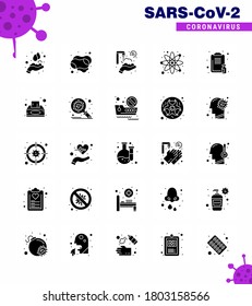 25 Coronavirus Emergency Iconset Blue Design such as healthcare; research; twenty seconds; science; atom viral coronavirus 2019-nov disease Vector Design Elements