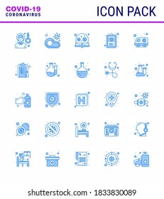 25 Coronavirus Emergency Iconset Blue Design such as health; virus; no; search; learning viral coronavirus 2019-nov disease Vector Design Elements