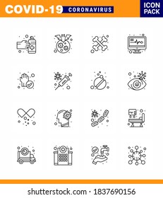 25 Coronavirus Emergency Iconset Blue Design such as protection; hand; disease; reports; medical electronics viral coronavirus 2019-nov disease Vector Design Elements