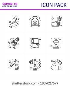 25 Coronavirus Emergency Iconset Blue Design such as  paper; strand; bacteria; genomic; dna viral coronavirus 2019-nov disease Vector Design Elements