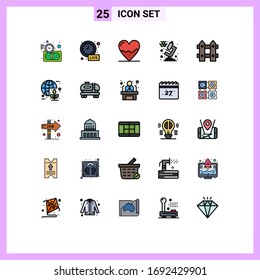 25 Creative Icons Modern Signs and Symbols of garden; science; anatomy; microscope; medicine Editable Vector Design Elements