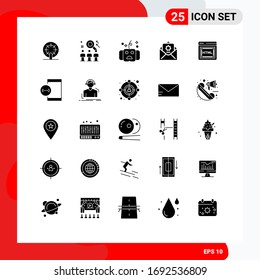 25 Creative Icons Modern Signs and Symbols of mail; envelope; job; donation; hallows Editable Vector Design Elements