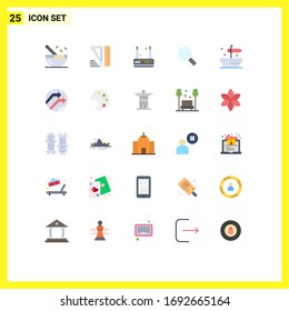 25 Creative Icons Modern Signs and Symbols of arrow; thanks; router; ship; magnifying Editable Vector Design Elements