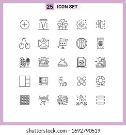 25 Creative Icons Modern Signs and Symbols of candy; sweets; balloon; food; cookie Editable Vector Design Elements