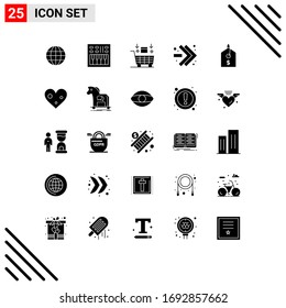 25 Creative Icons Modern Signs and Symbols of price; fast forward; volume; arrows; shopping Editable Vector Design Elements