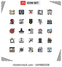 25 Creative Icons Modern Signs and Symbols of soft; drink; map; shopping cart; buy Editable Vector Design Elements