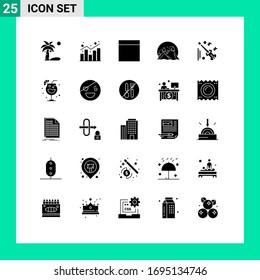 25 Creative Icons Modern Signs and Symbols of equipment; sun; statistics; mountain; landscape Editable Vector Design Elements