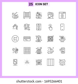25 Creative Icons Modern Signs and Symbols of error; shopping; business; product; box Editable Vector Design Elements