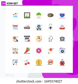 25 Creative Icons Modern Signs and Symbols of food; coconut; picture; plant; ireland Editable Vector Design Elements