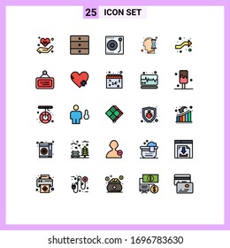 25 Creative Icons Modern Signs and Symbols of intersect; hour glass; audio; time; human Editable Vector Design Elements