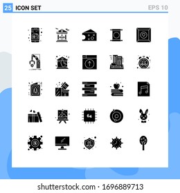 25 Creative Icons Modern Signs and Symbols of automation; favorite; cheese; box; china Editable Vector Design Elements