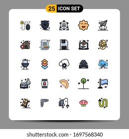 25 Iconos creativos Signos y símbolos modernos de Internet; emojis; red; galletas; elementos de diseño de vectores editables por equipo