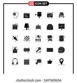 25 Creative Icons Modern Signs and Symbols of power; picture; web; photo; camera Editable Vector Design Elements