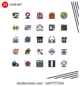 25 Creative Icons Modern Signs and Symbols of success; pumpkin; cooking; halloween; pomegranate Editable Vector Design Elements