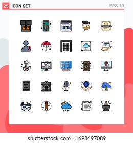 25 Creative Icons Modern Signs and Symbols of rolling; shut; secure; opponent; hostage Editable Vector Design Elements