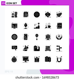 25 Creative Icons Modern Signs and Symbols of horn; autumn; food; fathers day; dad Editable Vector Design Elements