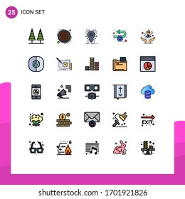 25 Creative Icons Modern Signs and Symbols of process; agile; knot; development; virus Editable Vector Design Elements