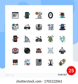 25 Creative Icons Modern Signs and Symbols of chocolate; household; turn on; home; appliances Editable Vector Design Elements
