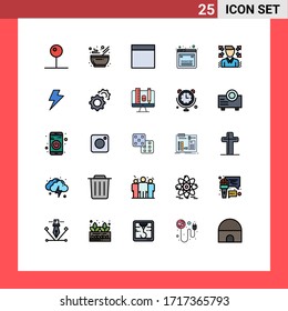 25 Creative Icons Modern Signs and Symbols of power; man; grid; businessman; javascript Editable Vector Design Elements
