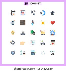 25 Creative Icons Modern Signs and Symbols of house; production; gears; processing; gear Editable Vector Design Elements