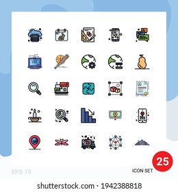 25 Creative Icons Modern Signs and Symbols of travel; map; date; app; graph Editable Vector Design Elements