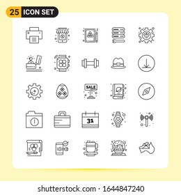 25 Creative Icons for Modern website design and responsive mobile apps. 25 Outline Symbols Signs on White Background. 25 Icon Pack.