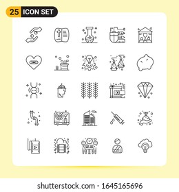 25 Creative Icons for Modern website design and responsive mobile apps. 25 Outline Symbols Signs on White Background. 25 Icon Pack.