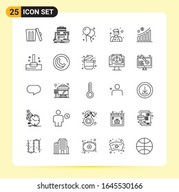 25 Creative Icons for Modern website design and responsive mobile apps. 25 Outline Symbols Signs on White Background. 25 Icon Pack.