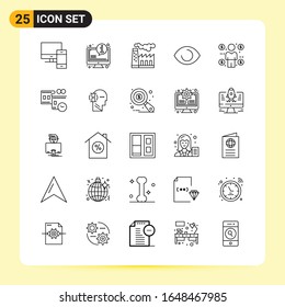 25 Creative Icons for Modern website design and responsive mobile apps. 25 Outline Symbols Signs on White Background. 25 Icon Pack.