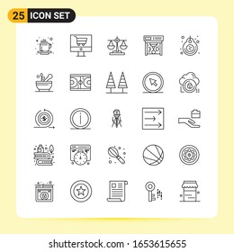 25 Creative Icons for Modern website design and responsive mobile apps. 25 Outline Symbols Signs on White Background. 25 Icon Pack.