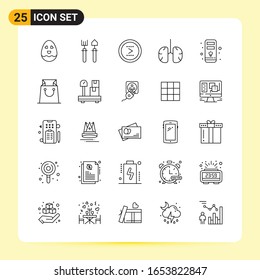 25 Creative Icons for Modern website design and responsive mobile apps. 25 Outline Symbols Signs on White Background. 25 Icon Pack.