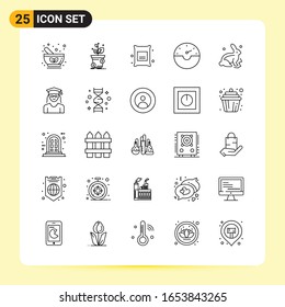 25 Iconos creativos para diseño de sitios web modernos y aplicaciones móviles sensibles. 25 símbolos de esquema en fondo blanco. Paquete de iconos.