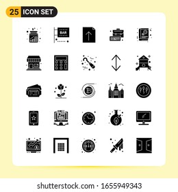 25 Creative Icons for Modern website design and responsive mobile apps. 25 Glyph Symbols Signs on White Background. 25 Icon Pack.