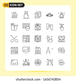 25 Creative Icons for Modern website design and responsive mobile apps. 25 Outline Symbols Signs on White Background. 25 Icon Pack.