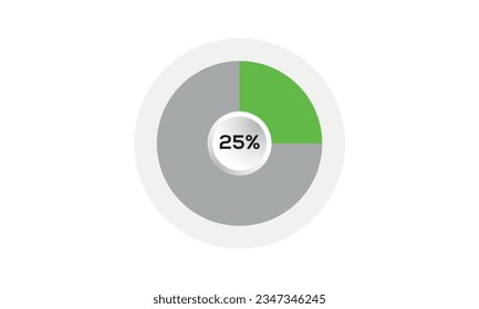25% creative pie chart vector, 25 percent pie chart, pie chart vector, incredible pie chart vector