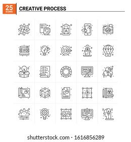 25 Creative Process icon set. vector background