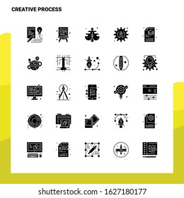 25 Creative Process Icon set. Solid Glyph Icon Vector Illustration Template For Web and Mobile. Ideas for business company.