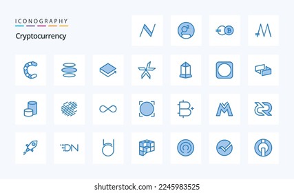 25 Cryptocurrency Blue icon pack