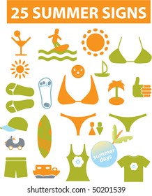 25 cute summer signs. vector