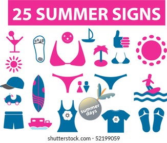 25 cute summer signs. vector