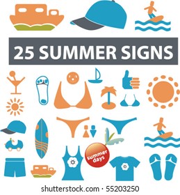 25 cute summer signs. vector